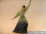 Céramique de Beauce - Figurine 642 Vert no 114 extérieur / jaune intérieur danseuse asiatique