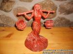 Céramique de Beauce - Figurine L-145 Rouge lampe porteuse Polynésienne