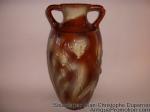 Céramique de Beauce - Urne TR-0-D2 Brun vase à motif de tulipes